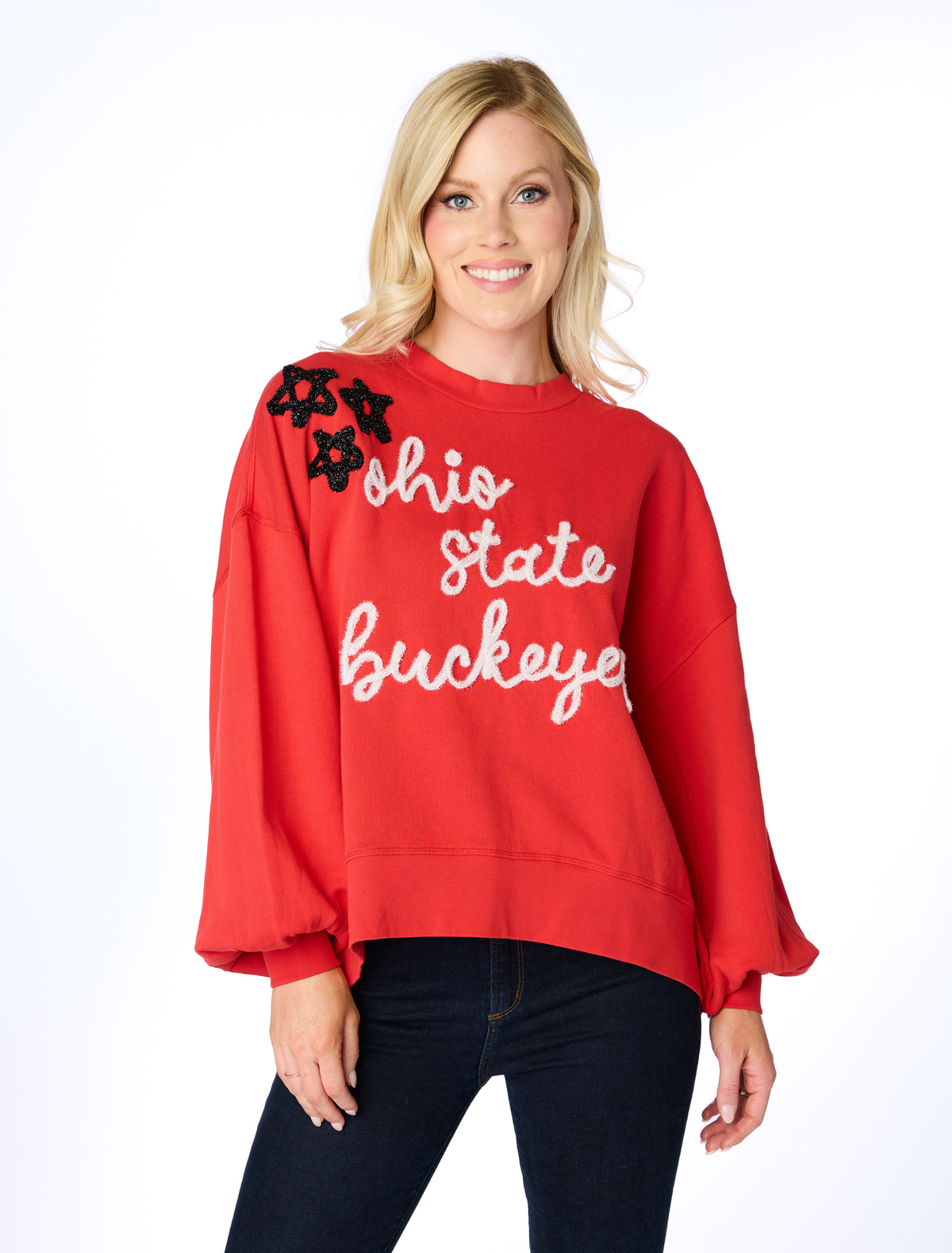 The Ohio State Buckeyes Glitter Script Balloon Pullover – Stewart Simmons