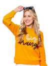 The Go Big Orange Glitter Script Long Sleeve