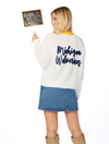 The Michigan Wolverines Glitter Script Cardigan