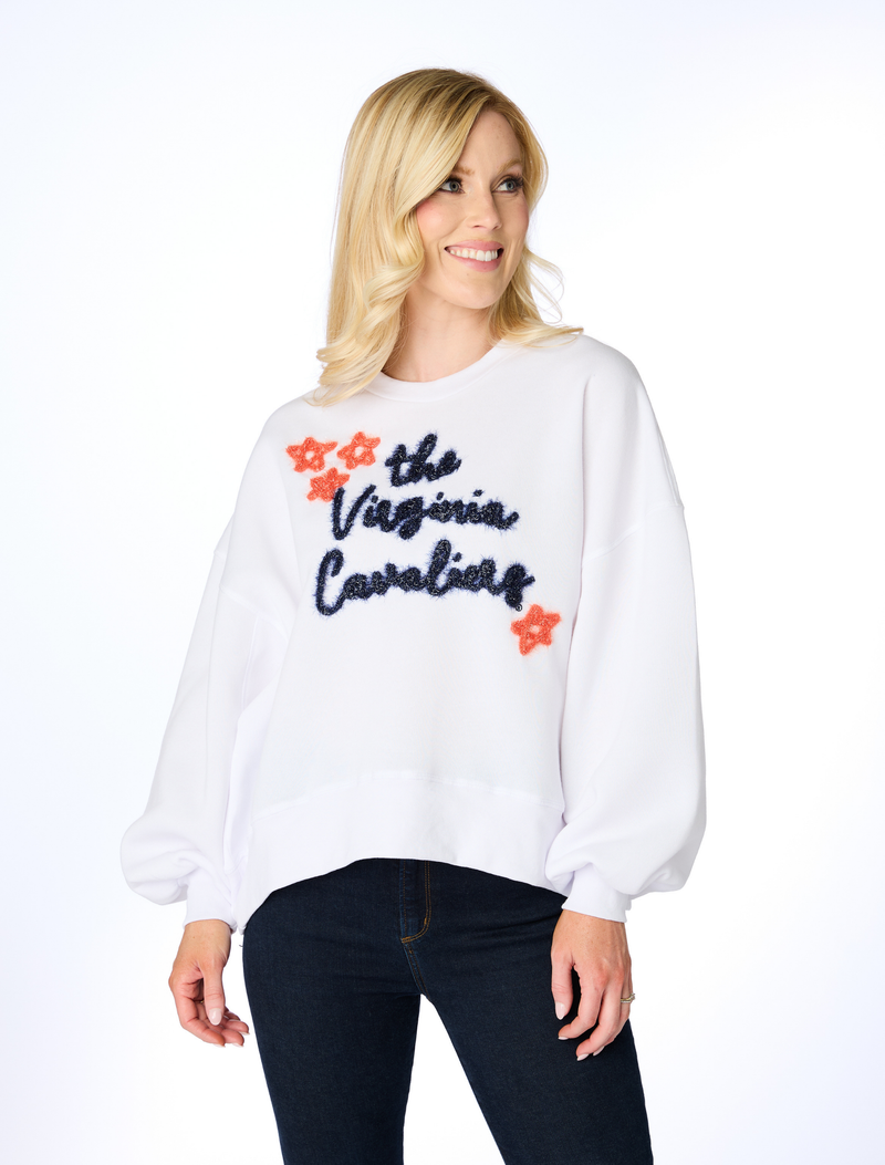 The Virginia Cavaliers Glitter Script Balloon Pullover