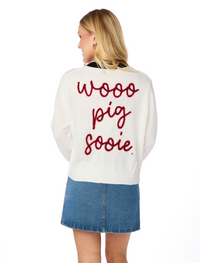 The Wooo Pig Sooie Glitter Script Cardigan