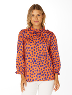 The Orange + Purple 3/4 Sleeve Blouse