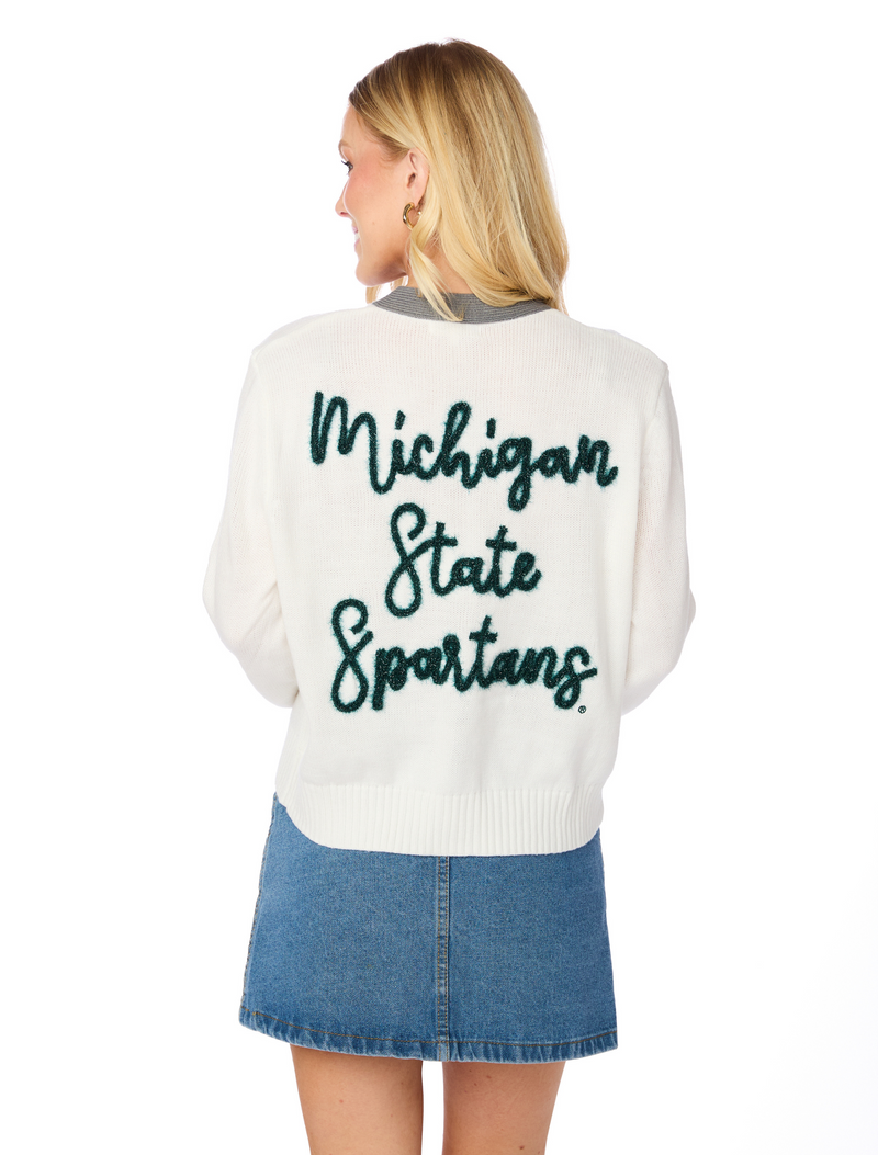 The Michigan State Glitter Script Cardigan – Stewart Simmons