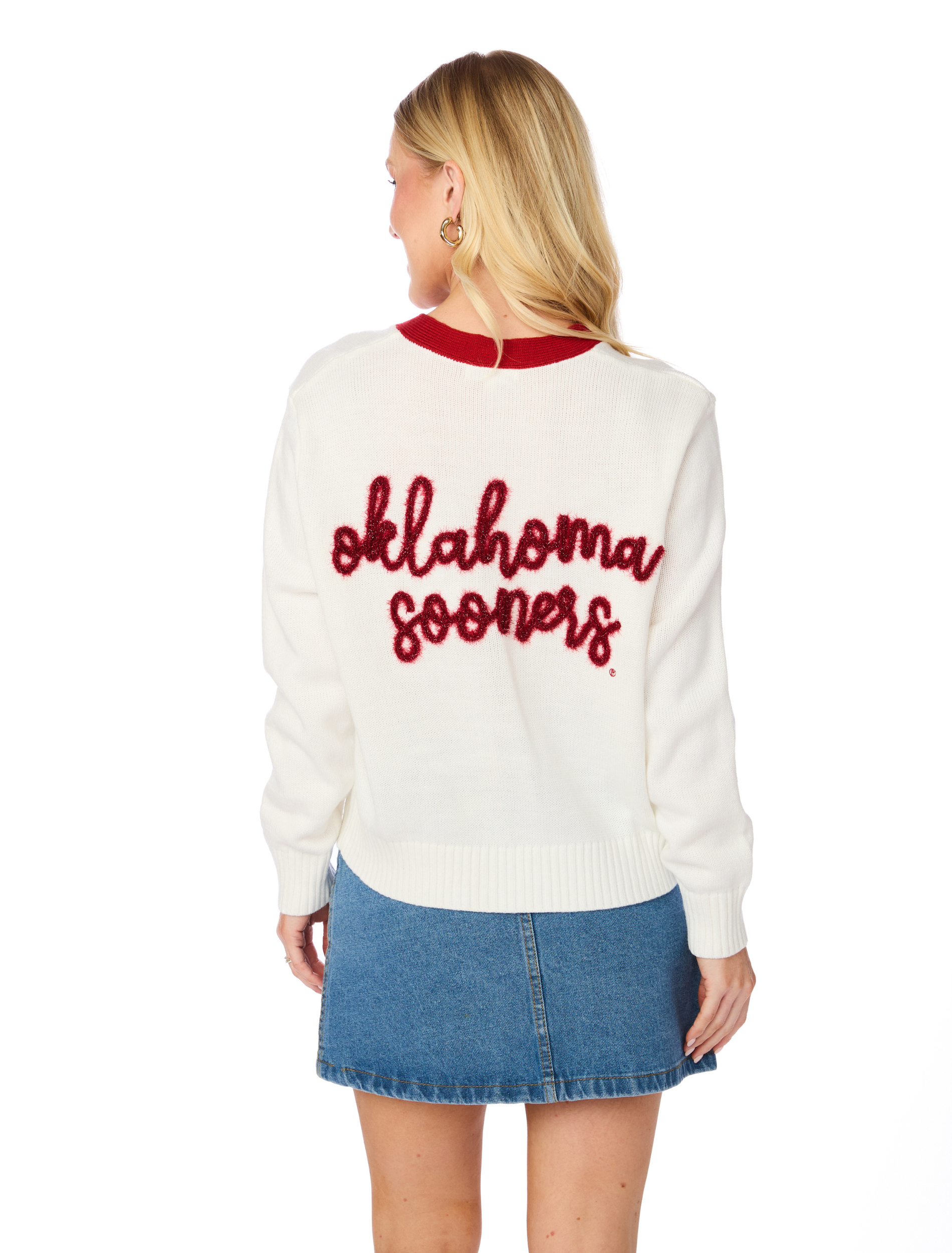 The Oklahoma Sooners Glitter Script Cardigan – Stewart Simmons The Oklahoma Sooners Glitter Script Cardigan – Stewart Simmons