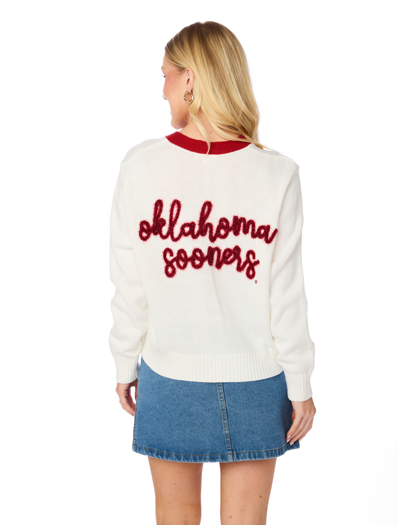 The Oklahoma Sooners Glitter Script Cardigan