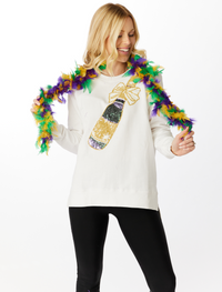 The Mardi Gras Champagne Sequin Sweatshirt