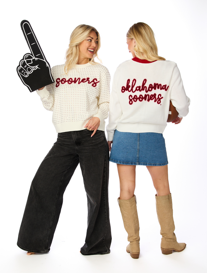 The Oklahoma Sooners Glitter Script Cardigan