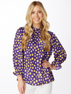 The Purple + Gold 3/4 Sleeve Blouse