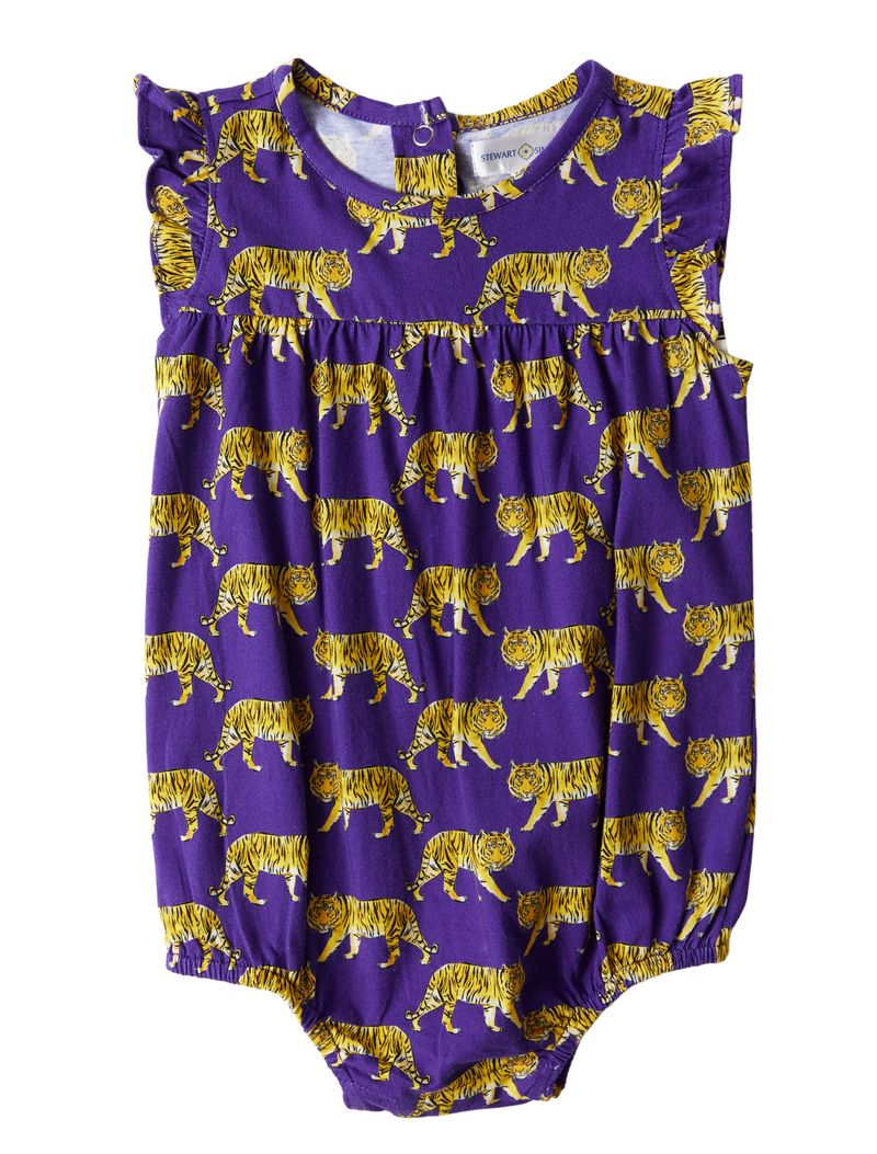 The LSU Flutter Sleeve Romper