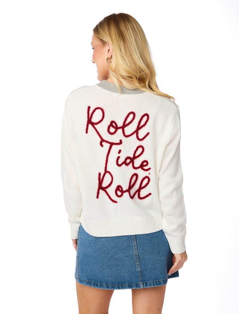 The Roll Tide Roll Glitter Script Cardigan