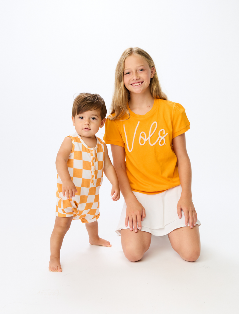 The Tennessee Checkered Unisex Henley Onesie