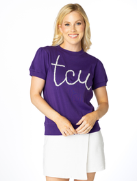 The TCU Glitter Script Short Sleeve