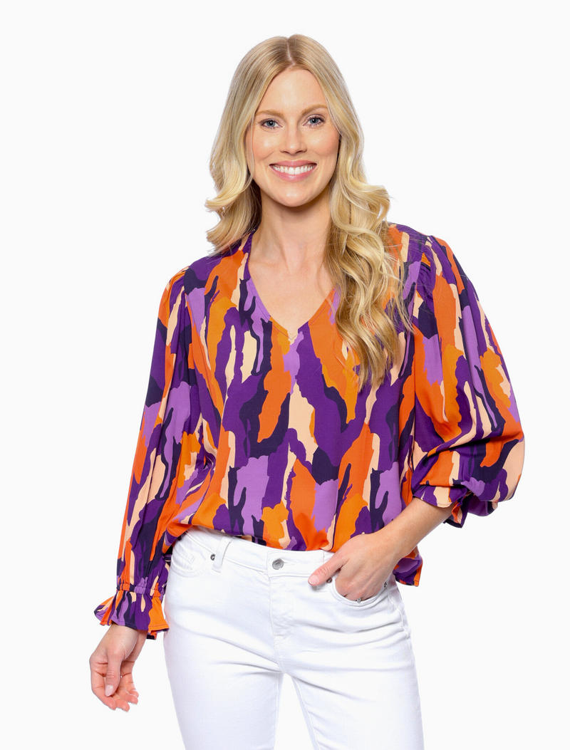 The Abstract 3/4 Sleeve | Purple + Orange