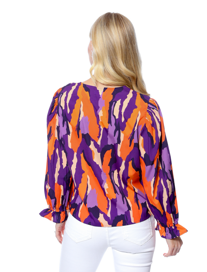 The Abstract 3/4 Sleeve | Purple + Orange