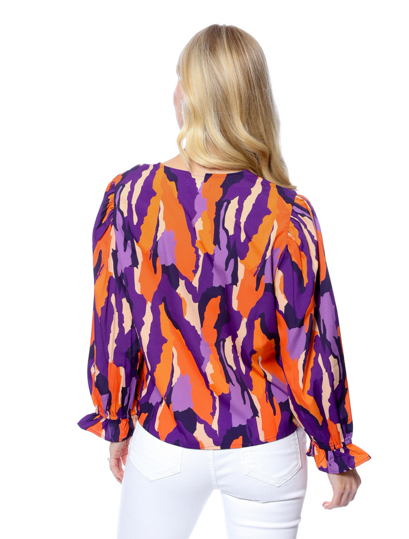 The Abstract 3/4 Sleeve Blue & Orange