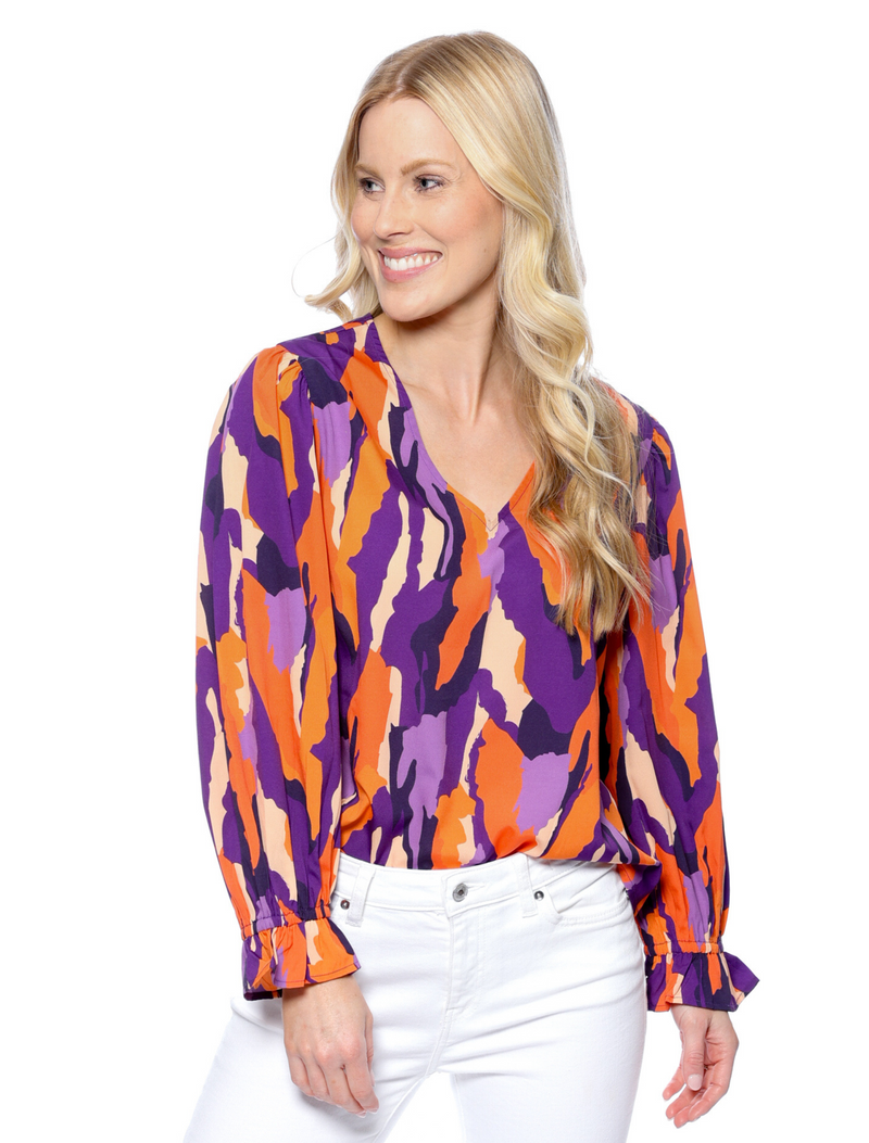 The Abstract 3/4 Sleeve | Purple + Orange