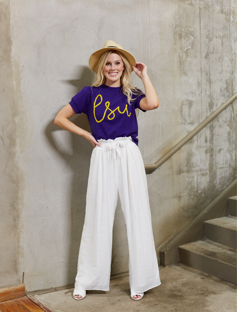 The LSU Glitter Script Shirt