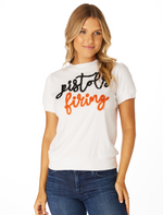 The Pistols Firing Glitter Script Shirt