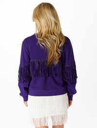 The Tigers Fringe Sweatshirt | Purple