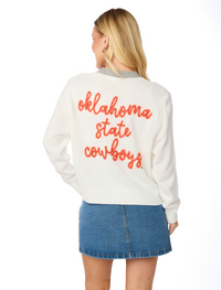 The Oklahoma State Cowboys Glitter Script Cardigan