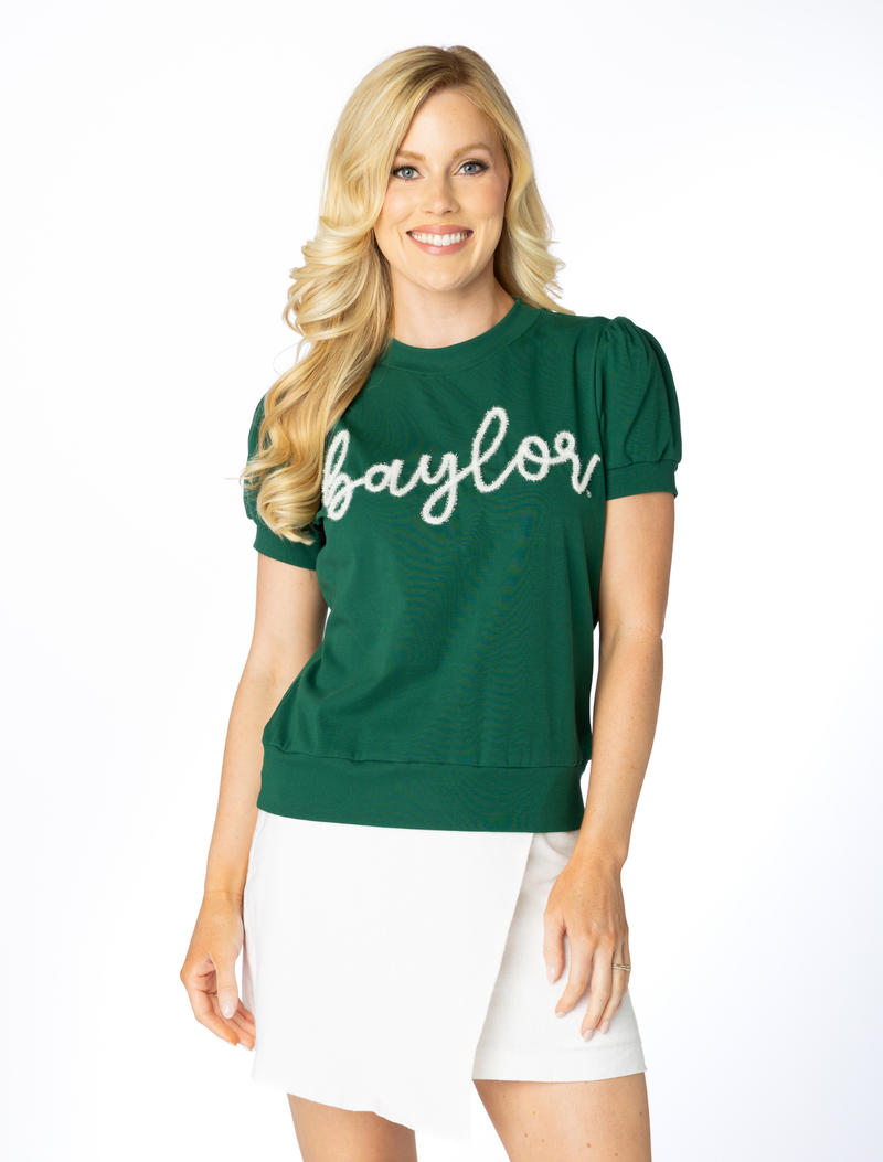 The Baylor Glitter Script Short Sleeve