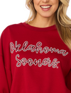 The Oklahoma Sooners Rhinestone Balloon Sleeve Pullover