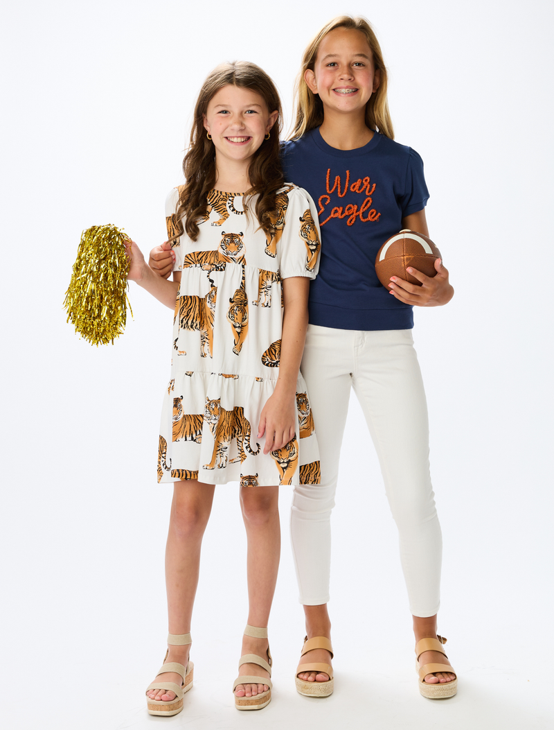 The Girls Tiered Dress | Tigers