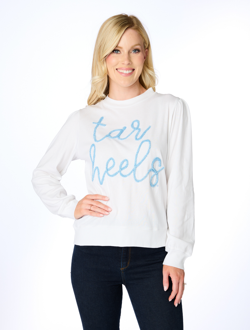 The Tar Heels Glitter Script Long Sleeve