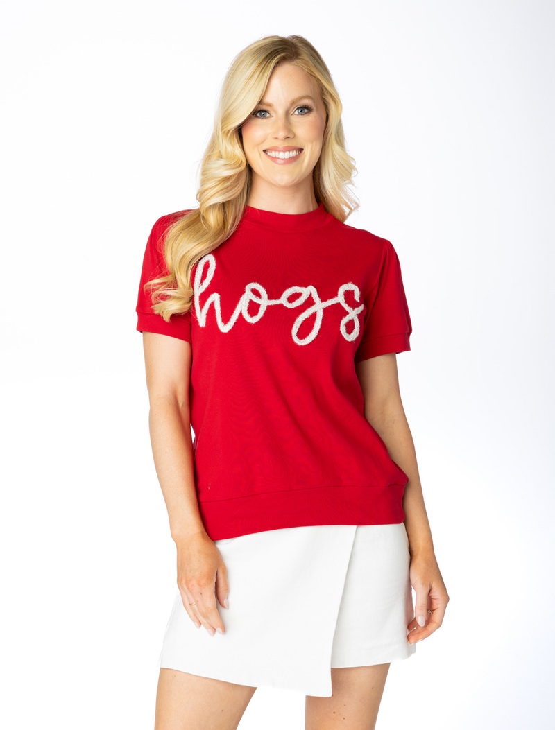 The Hogs Glitter Script Short Sleeve