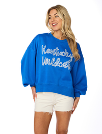 The Kentucky Wildcats Rhinestone Balloon Sleeve Pullover