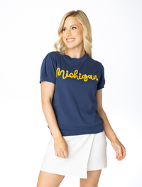 The Michigan Glitter Script Short Sleeve