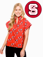 The Poplin Blouse NC State