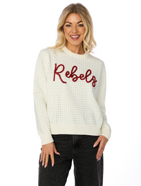 The Rebels Rhinestone + Glitter Script Sweater