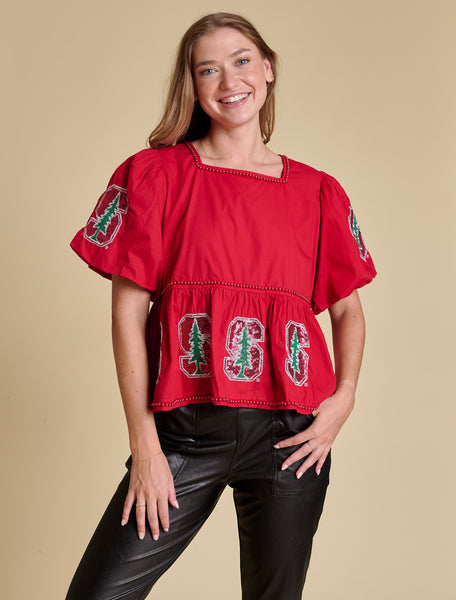 Game Day Puff Sleeve Peplum Top – Stewart Simmons