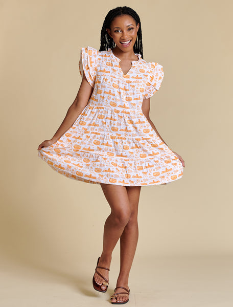トップス soor ploom Flutter Tee8y Game Day Team Toile Flutter Sleeve Dress – Stewart Simmons