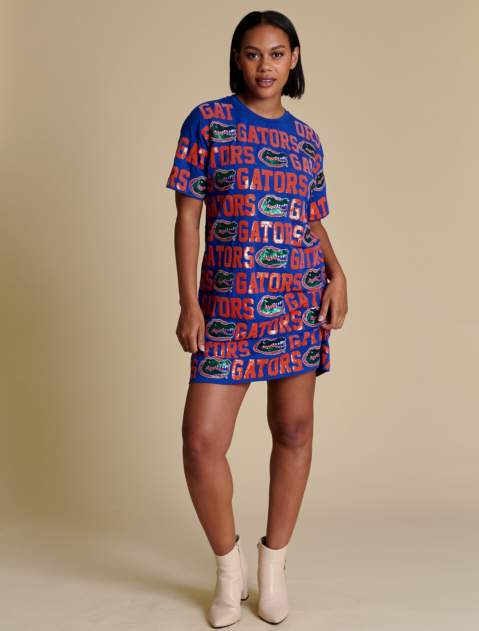 Game Day Sequin Repeat T-Shirt Dress XL