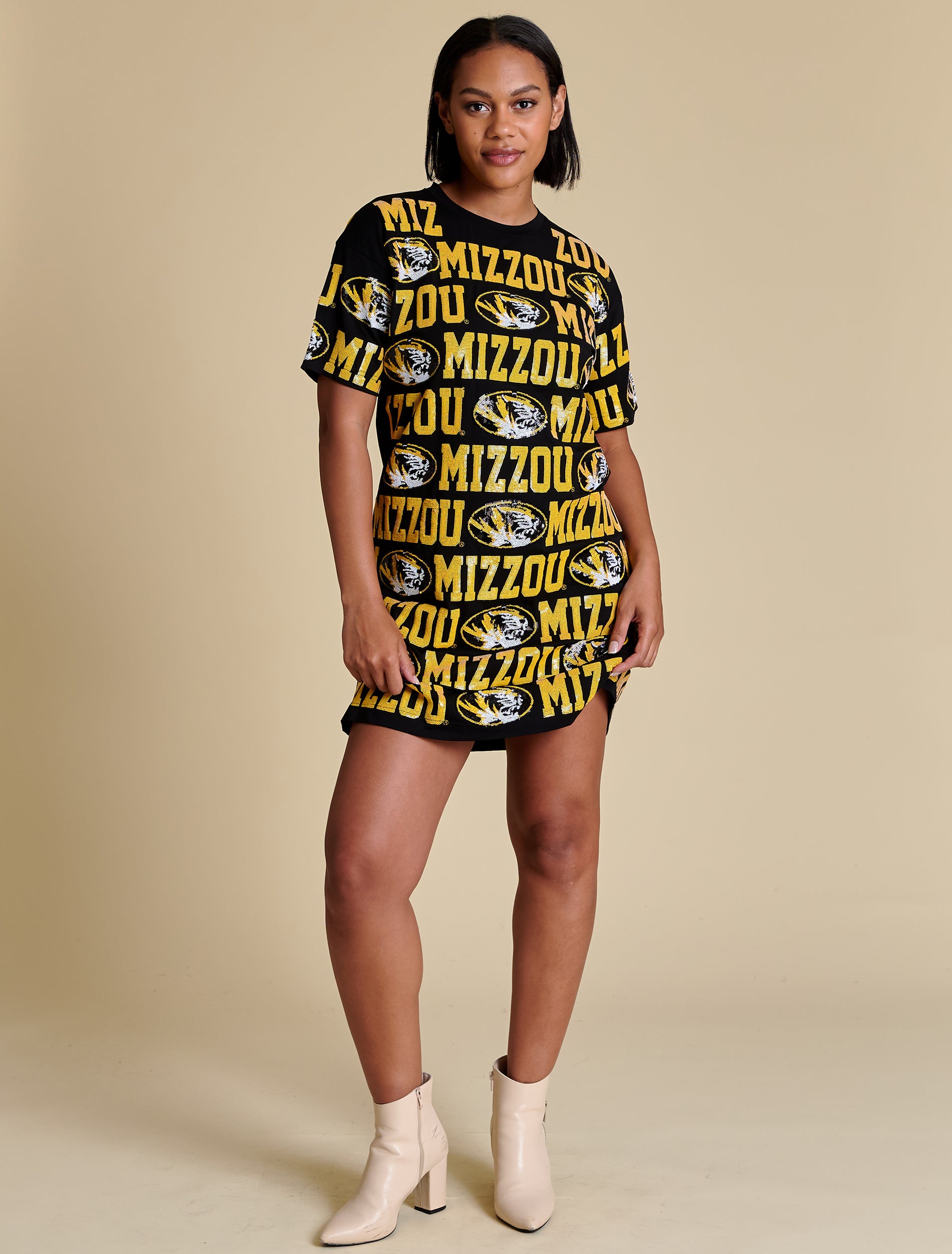 Game Day Sequin Repeat T-Shirt Dress SM Game Day Sequin Repeat T-Shirt Dress SM