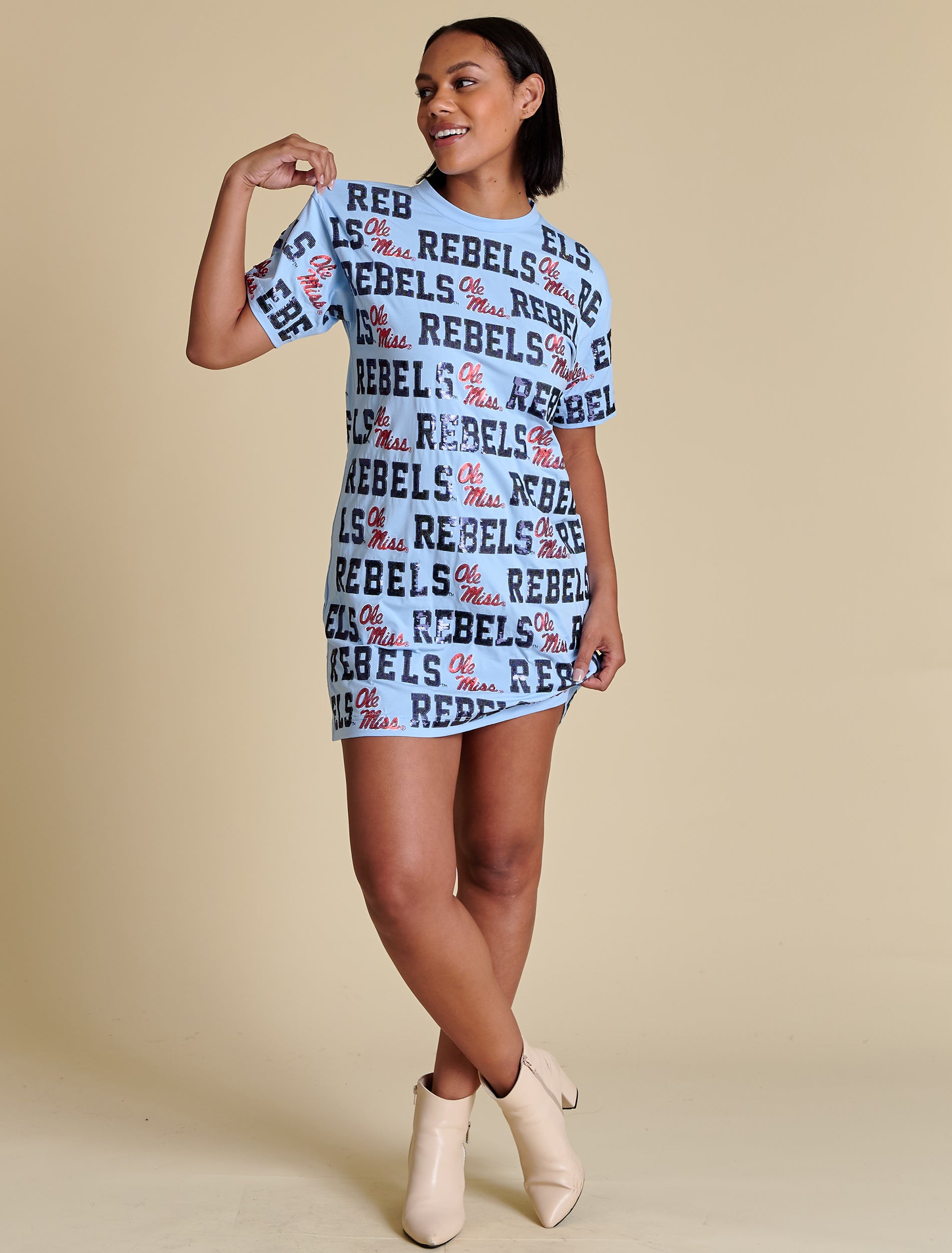 Game Day Sequin Repeat T-Shirt Dress MD Game Day Sequin Repeat T-Shirt Dress MD