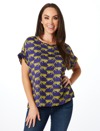 The LSU Rolled Cuff Blouse