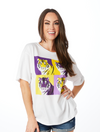 The Tiger Pop Art Boyfriend Tee | Purple + Gold