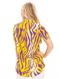 The Tiger Print Blouse | Purple + Yellow