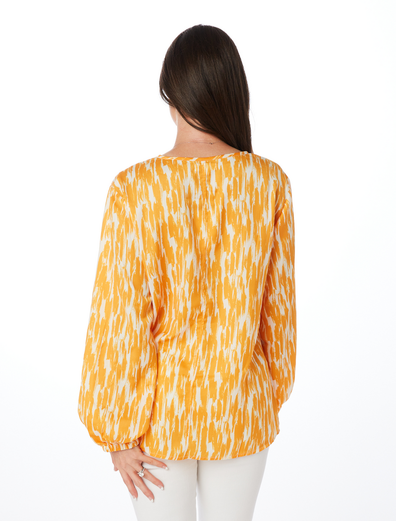 The Orange + White Long Sleeve Blouse