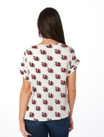 The Gamecock Rolled Cuff Blouse