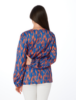 The Blue + Orange Long Sleeve Blouse