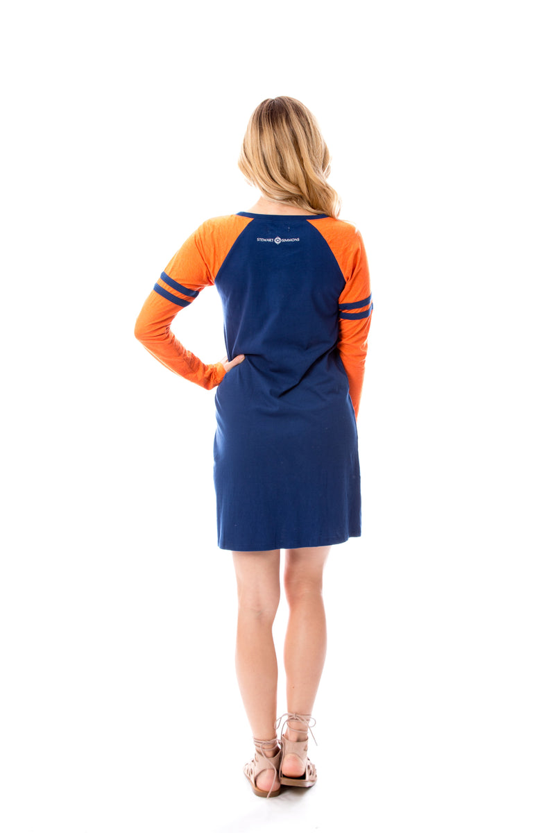 Varsity Dress | Navy + Orange