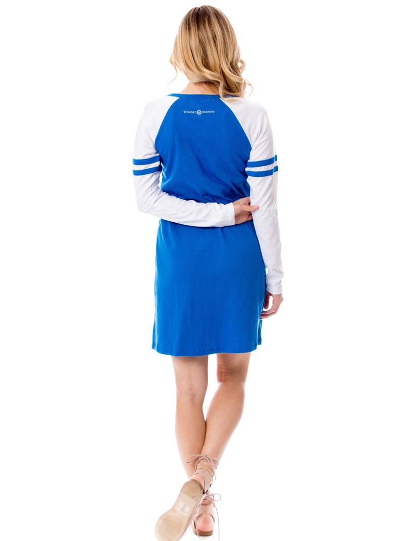 Varsity Dress | Blue + White