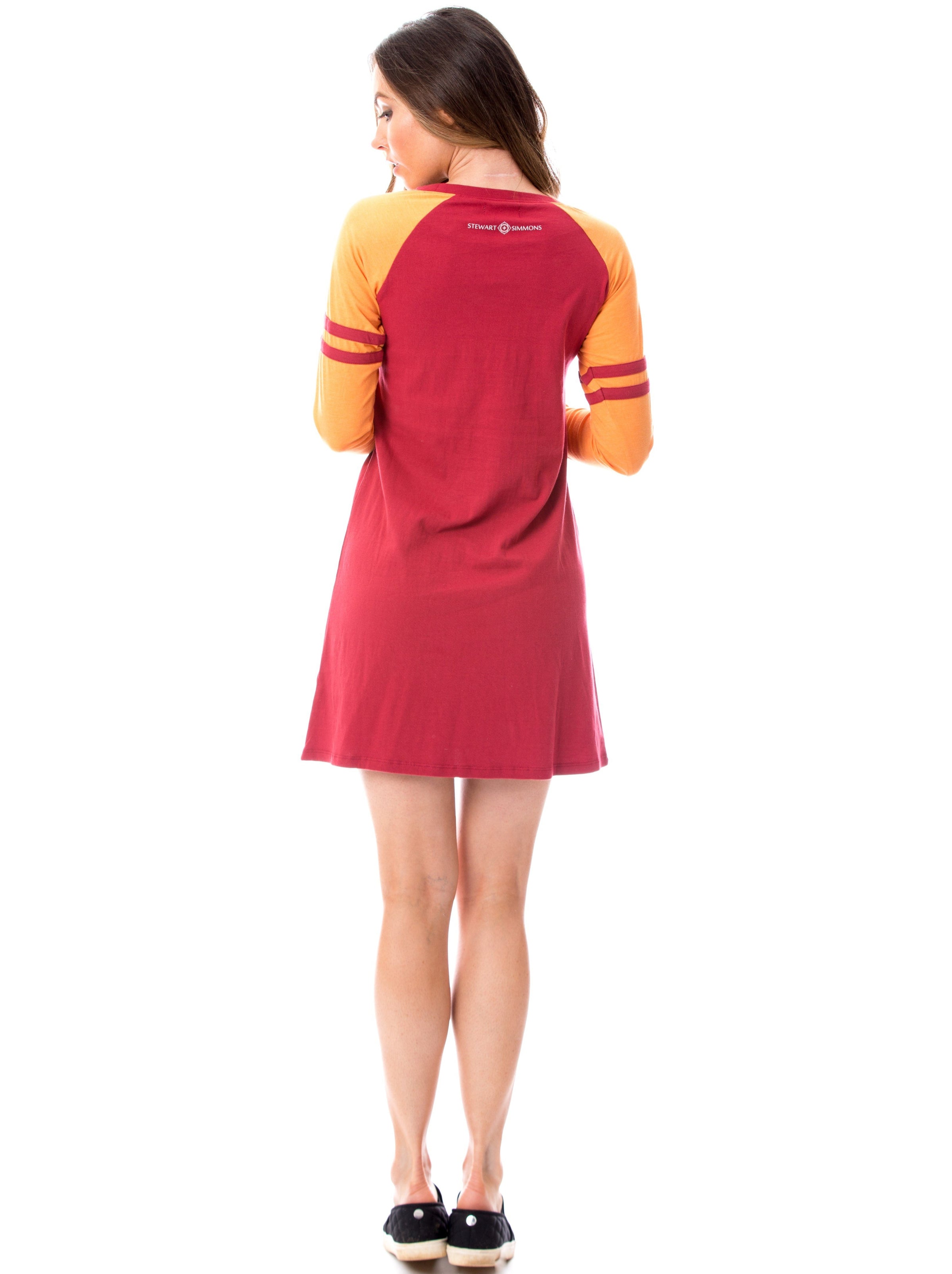 Orange store maroon dress