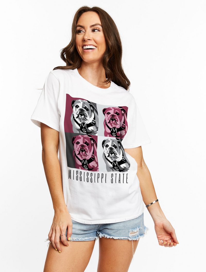 The Mississippi State Pop Art Boyfriend Tee