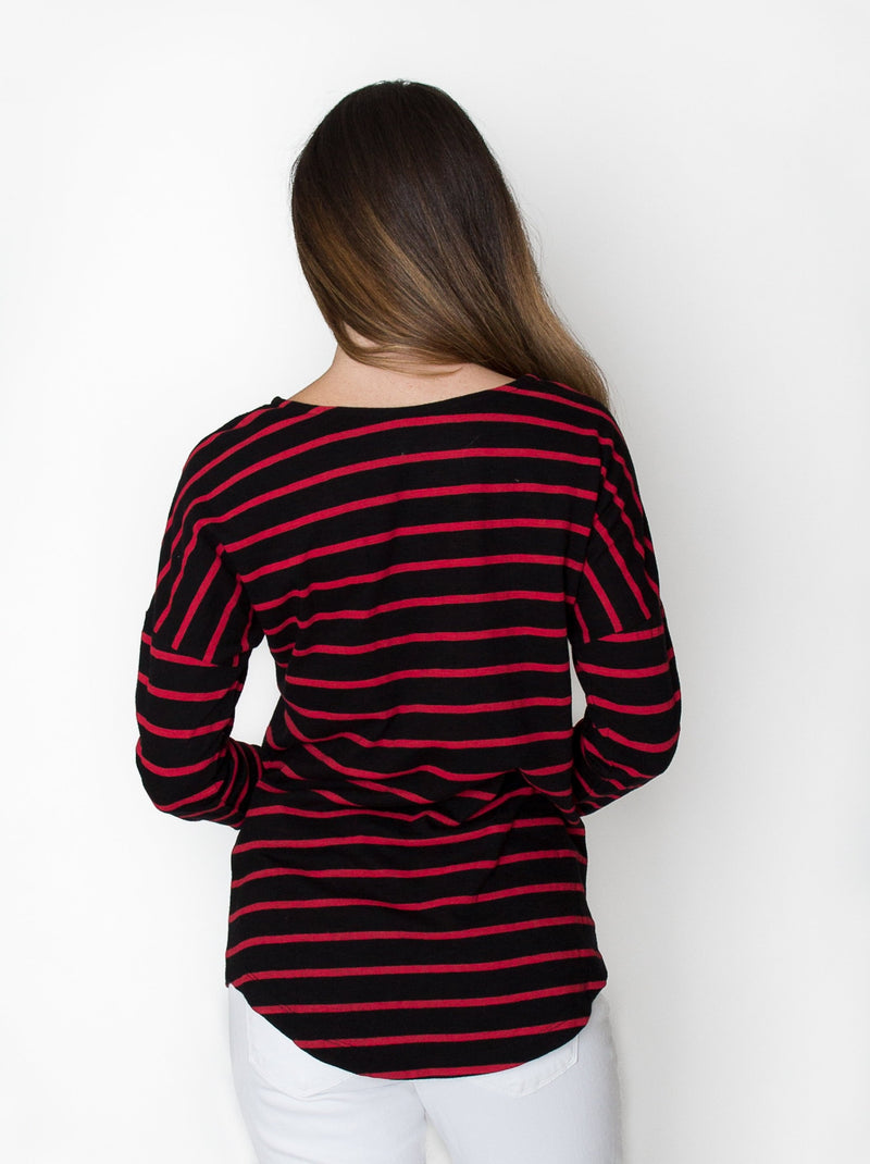 Red + Black | Long Sleeve Tee