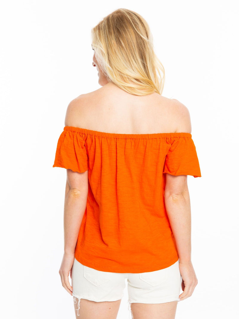 Easy Tiger | Orange Off the Shoulder Top